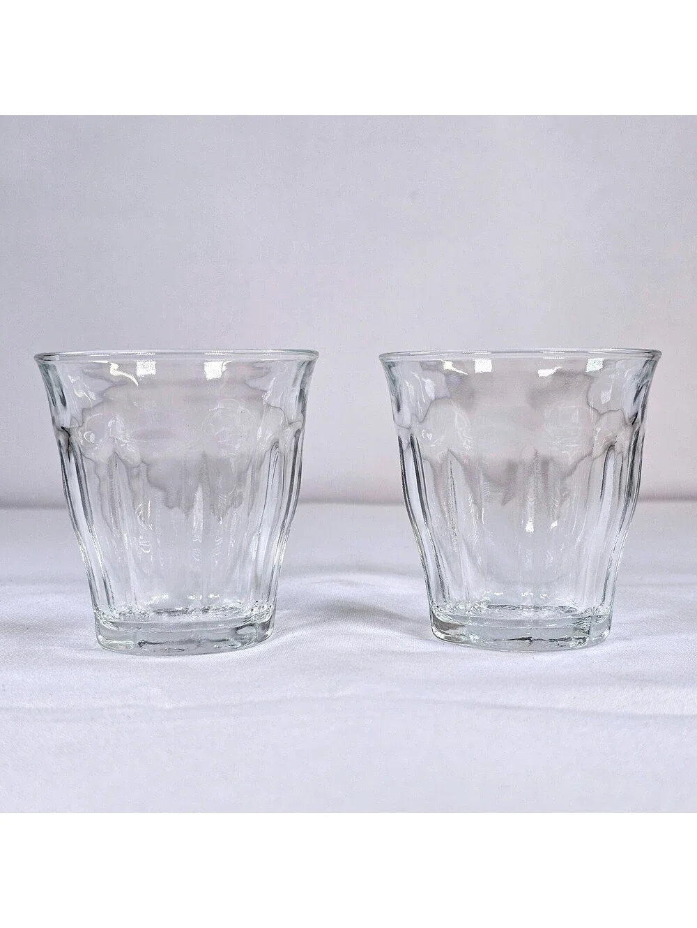 Duralex Picardie Clear Tempered Glass Tumblers Set of 2 Made in France 3.125oz